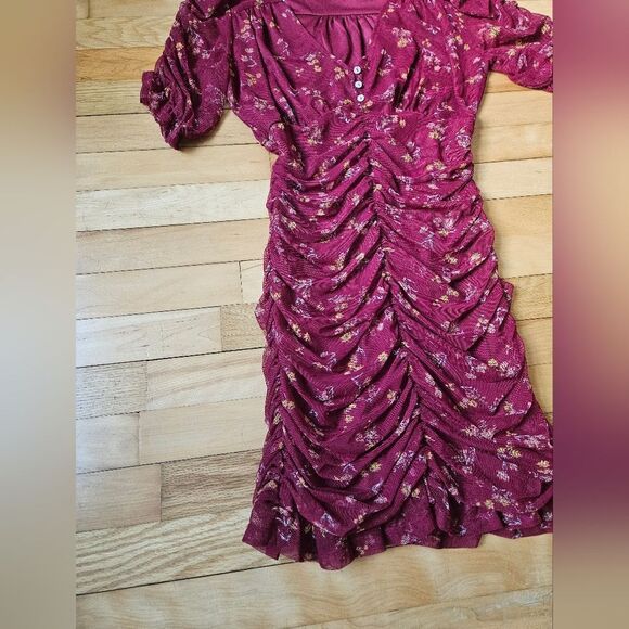 Rue 21 Floral Burgundy Dress - Picture 5 of 9